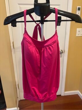 Lands end Bright Pink Tankini Top Halter